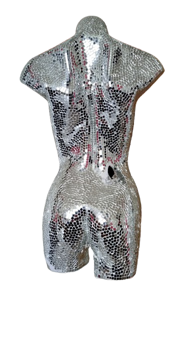 Lampe mosaïque de verre - cylindre évasé - 50 cm